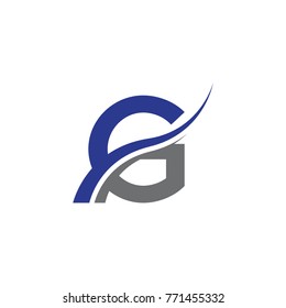 initial letter logo swoosh