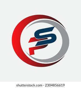 initial letter logo with swoosh design template