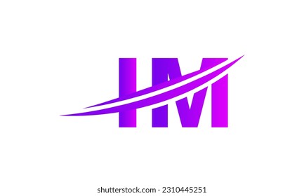 Initial IN letter Logo With Swoosh Design Graphic Vector Template for Business and Company Identity.
