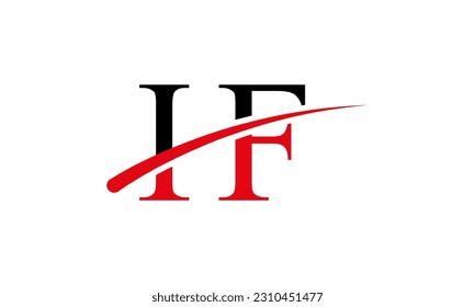 Logotipo inicial de la carta IF con plantilla de vectores gráficos de diseño Swoosh para identidad de empresa y empresa.