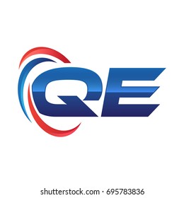 initial letter logo swoosh red and blue