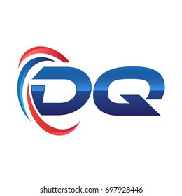 initial letter logo swoosh red blue