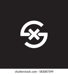 initial letter logo sx, xs, x inside s rounded lowercase white black background