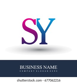 initial letter logo SY colored red and blue, Vector logo design template elements for your business or company identity