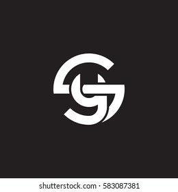 initial letter logo sy, ys, y inside s rounded lowercase white black background