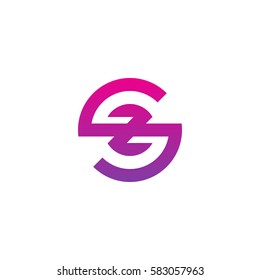 initial letter logo sz, zs, z inside s rounded lowercase purple pink