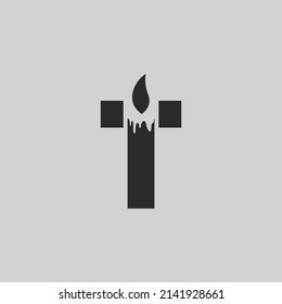 initial letter logo T candle logo design Vector Icon template elements