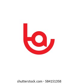 initial letter logo ta, at, a inside t rounded lowercase red flat