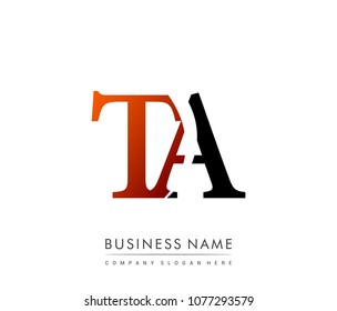 
initial letter logo TA colored red and black, Vector logo design template elements for your business or company identity