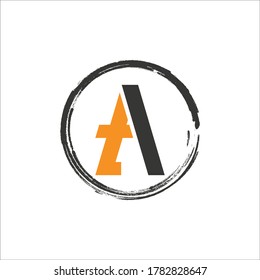 Letra inicial en las plantillas de diseño de logotipo o logotipo de ta