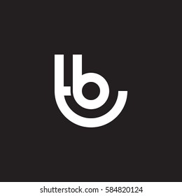 initial letter logo tb, bt, b inside t rounded lowercase white black background