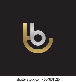 initial letter logo tb, bt, b inside t rounded lowercase logo gold silver