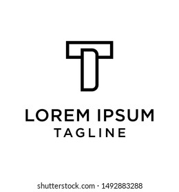 initial letter logo TD, DT, logo template