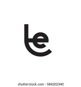 initial letter logo te, et, e inside t rounded lowercase black monogram