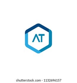 Initial Letter AT Logo Tempalte Design