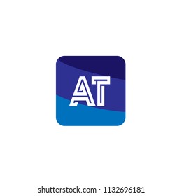 Initial Letter AT Logo Tempalte Design