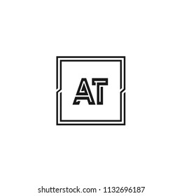 Initial Letter AT Logo Tempalte Design