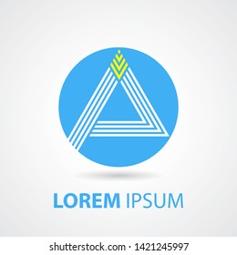 Initial letter a logo template. Abstract triangle icon vector