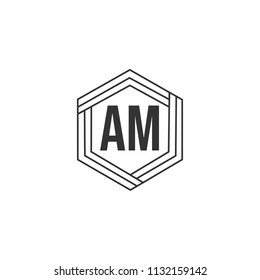Initial Letter AM Logo Template Design