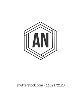 Initial Letter AN Logo Template Design