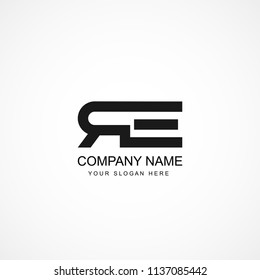 Initial Letter RE Logo Template Design