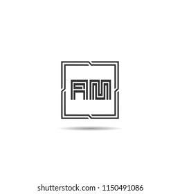 Initial Letter AM Logo Template Design
