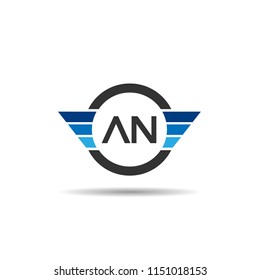 Initial Letter AN Logo Template Design