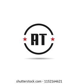 Initial Letter AT Logo Template Design