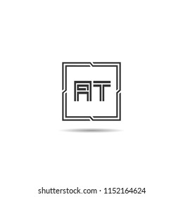 Initial Letter AT Logo Template Design