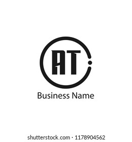 Initial Letter AT Logo Template Design