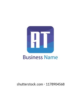 Initial Letter AT Logo Template Design