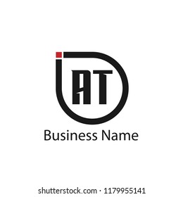 Initial Letter AT Logo Template Design