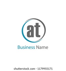 Initial Letter AT Logo Template Design