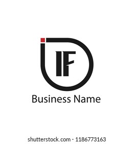 Initial Letter IF Logo Template Design