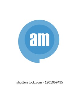 Initial Letter Logo AM Template Design