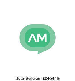 Initial Letter Logo AM Template Design