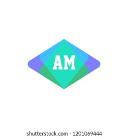Initial Letter Logo AM Template Design