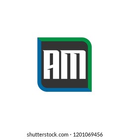 Initial Letter Logo AM Template Design