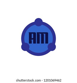 Initial Letter Logo AM Template Design