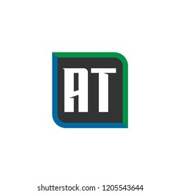 Initial Letter Logo AT Template Design