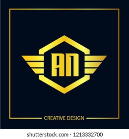 Initial Letter AN Logo Template Design