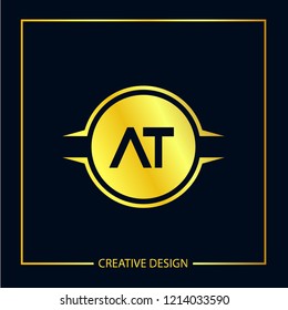 Initial Letter AT Logo Template Design