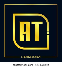 Initial Letter AT Logo Template Design