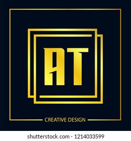 Initial Letter AT Logo Template Design