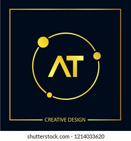 Initial Letter AT Logo Template Design