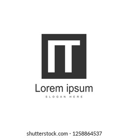 Initial Letter IT Logo Template Design. Minimalist letter logo template