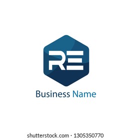 Initial Letter RE Logo Template Design