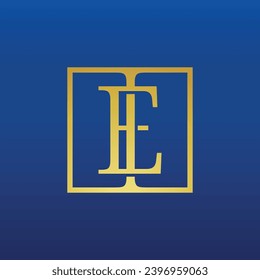 Initial letter ie logo template design vector image. IE Square Letter Logo with square shape Design and dark Background.