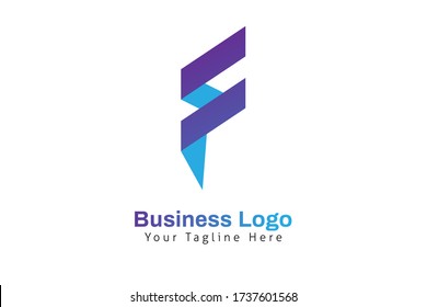 Plantilla de logotipo de carta inicial F moderna para la empresa