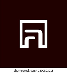 Initial letter a logo template with geometric rounded square line art illustrationin flat design monogram symbol